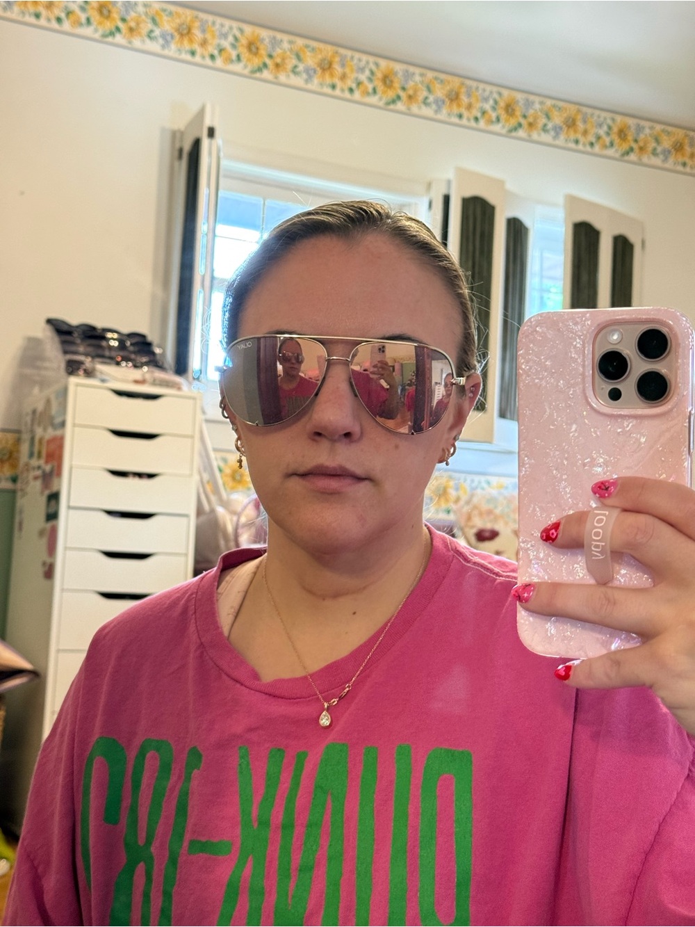 QUAY high key rose gold mirrored aviators